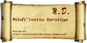 Mihálovits Dorottya névjegykártya